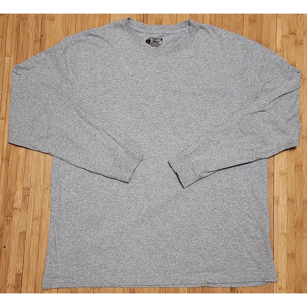 Carhartt T-Shirt Mens Large Gray Long Sleeve Graphic Logo Loose Fit TK0231-M